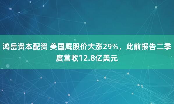 鸿岳资本配资 美国鹰股价大涨29%，此前报告二季度营收12.8亿美元