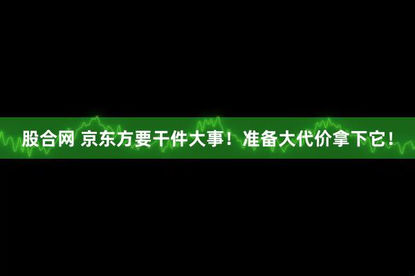 股合网 京东方要干件大事！准备大代价拿下它！